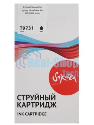 Контейнер с чернилами Sakura C13T973100 (T9731 BK) для Epson, черный, 22500 к.