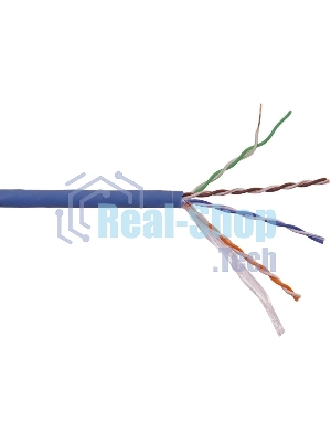 Кабель LANMASTER U/UTP, 4 пары, cat.5e, 350 МГц, LSZH, нг(А)-HF, синий, 305 м