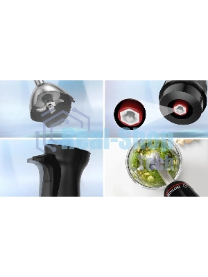 Блендер погружной Bosch MSM4B620 черный, 1000 Вт, плавная регулировка