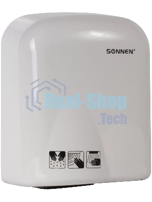 Сушилка для рук SONNEN HD-165, 1650 Вт, пластиковый корпус, белая, 604191