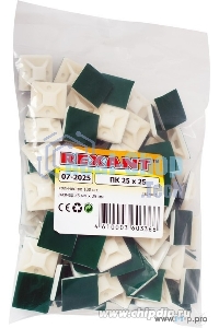 Площадка самоклеящаяся Rexant 25х25 мм, белая, упаковка 100 шт.