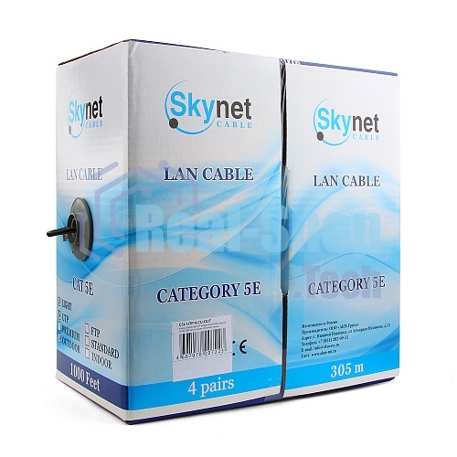 Кабель SkyNet Premium UTP outdoor 4x2x0,51, медный, FLUKE TEST, кат.5e, однож., 305 м, box, черный