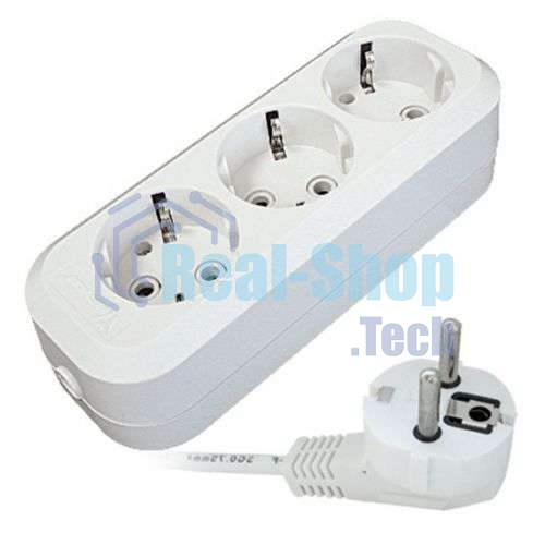 Удлинитель 3х2 м с заземл. 16А IP20 Е-303 АБС-пл. ПВС 3х1 UNIVersal 9631976
