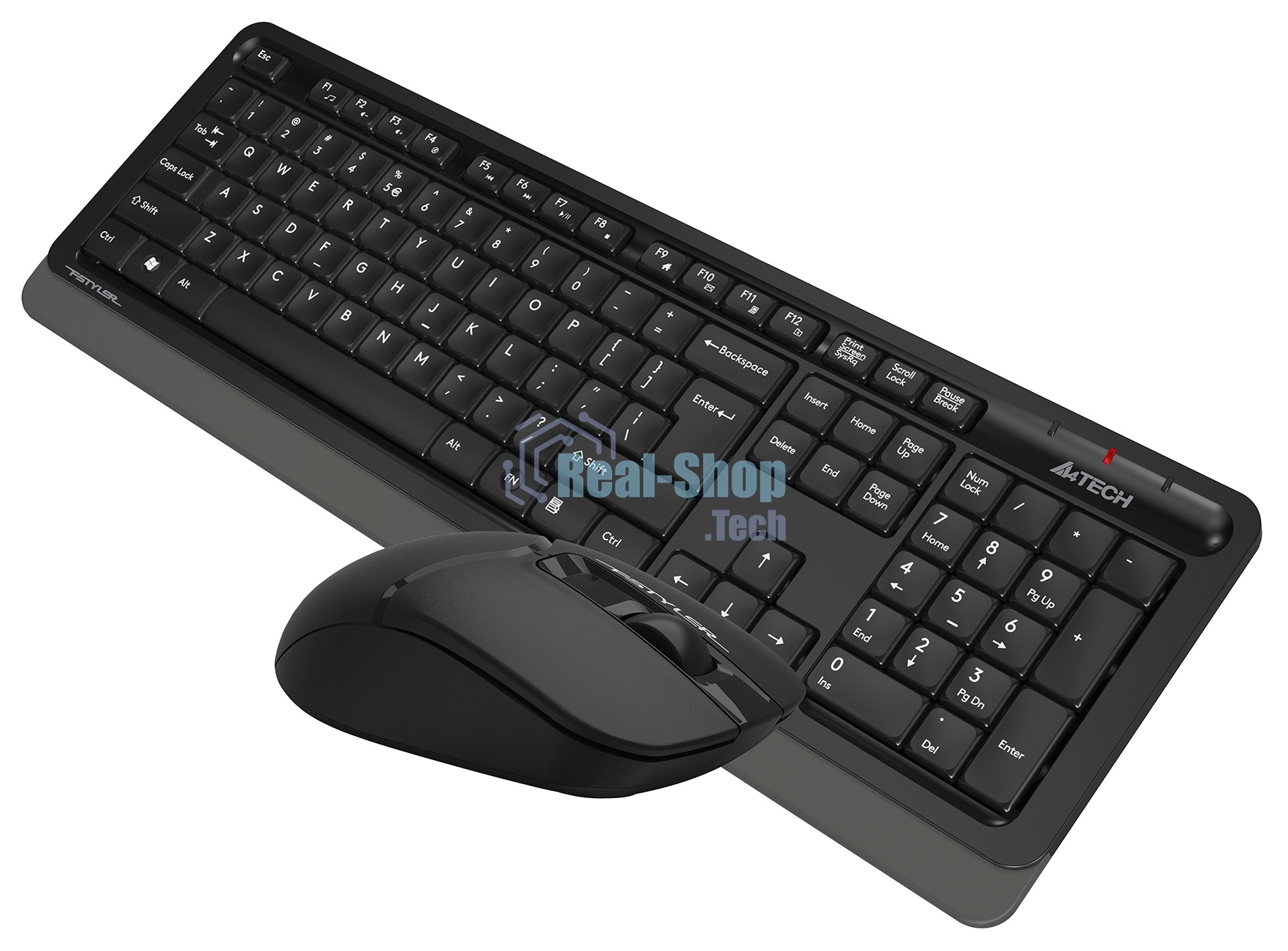 Комплект клавиатура + мышь A4Tech Fstyler FG1012 клав:черный/серый мышь:черный USB беспроводная Multimedia