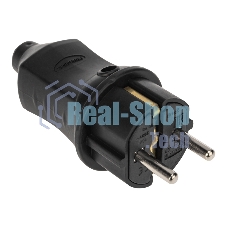 Вилка прямая влагозащищенная 2P+PE 230V, 16 А, IP44 каучук PROconnect