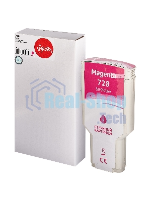 Картридж струйный Sakura F9K16A (№728 Magenta) для HP, пурпурный, 300 мл.