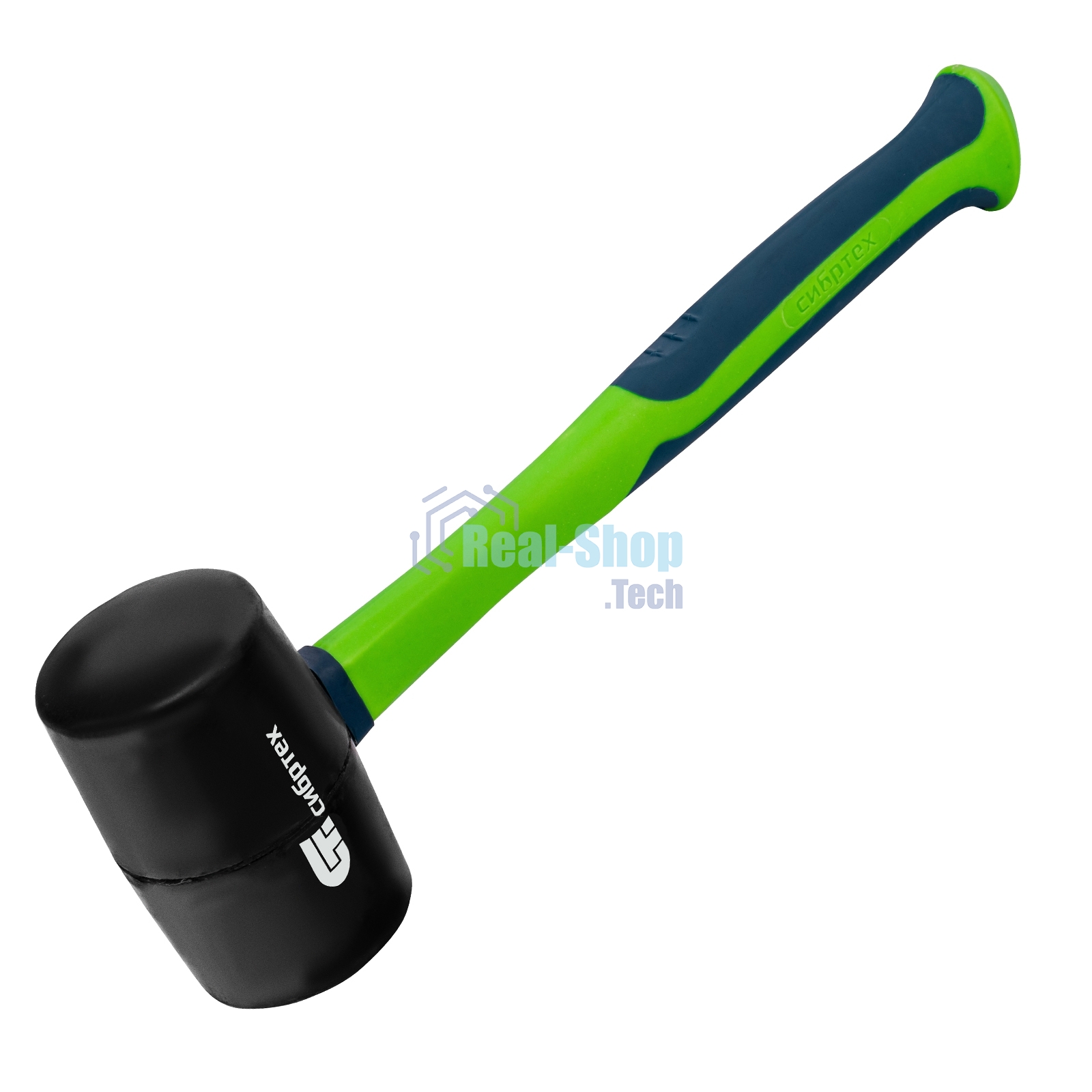 Киянка резиновая Сибртех, 680г., черная резина, фибергласовая рукоятка