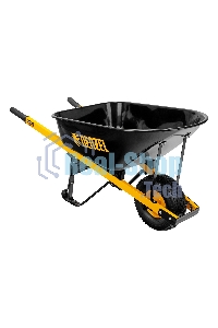 Тачка строительная Denzel усиленная, объем 140 л, 230 кг, колесо 15х6.00-6