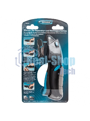 Нож Gross ремонтно-монтажный, трехкомп. рук-ка, авто выброс/возврат лезвия пистол типа,170мм, 5 з.л