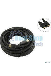 Кабель HDMI Exegate EX287726RUS EX-CC-HDMI2-10.0F (19M/19M, v2.0, 10м, 4K UHD, Ethernet, ферритовые кольца, позолоченные контакты)