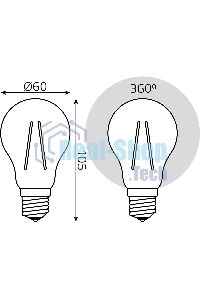 Лампа cветодиодная Gauss Filament А60 12W 1250lm 4100К Е27 LED 1/10/40