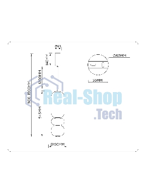 Подвесной светодиодный светильник Ambrella light LH11033 BK/MG/SM черный/мраморно-серый/дымчатый 18W 3000K D150*1900