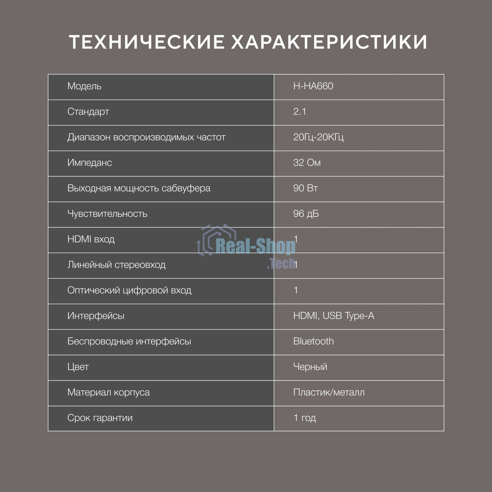 Саундбар Hyundai H-HA660 2.1 60Вт+90Вт черный