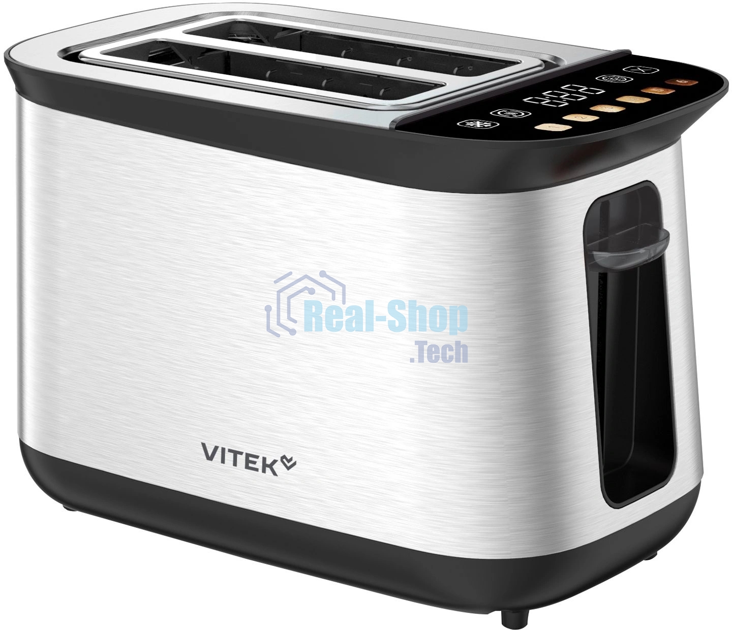 Тостер Vitek VT-T1003 стальной/черный, 900 Вт, 2 слота