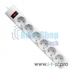 Сетевой фильтр Defender DFS 155 5.0 m, 6 розеток, белый