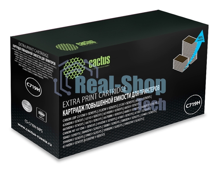 Картридж лазерный Cactus CS-C719H-MPS черный (8000 стр.) для Canon MF5840dni-Sensys/MF5880dni; LBP6300i/6650i