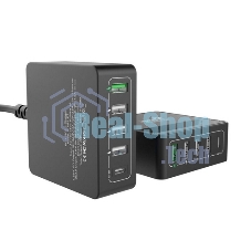 Сетевое зарядное устройство ACD-P605U-V1B 60Вт, 5xUSB 1PD+1QC+3Smart, 3.6~20В/3А RTL