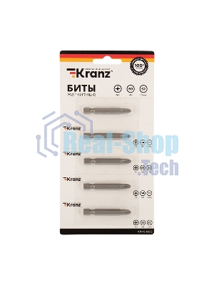 Бита Kranz PH 2x50 мм для шуруповерта сталь S2 5 шт. (лента)