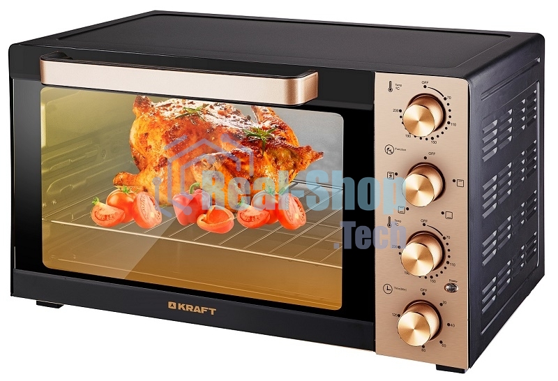 Мини-печь Kraft KF-MO 3505 KGL (золотой) + чаша в подарок