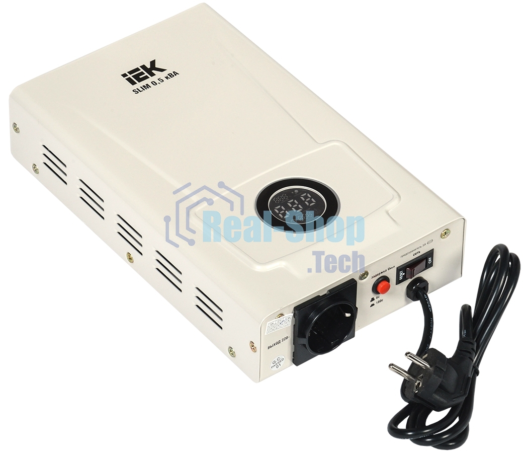 Стабилизатор напряжения настенный SLIM 0,5кВА IEK IVS22-1-D05-09