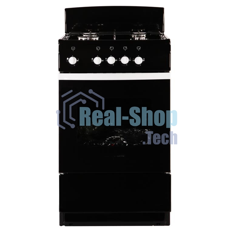 Плита газовая De Luxe 5040.38Г (Щ) черный, конфорок 4 шт, духовка 43 л, 50 см x 85 см x 50 см