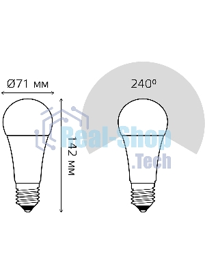 Лампа светодиодная Gauss LED Elementary A67 30W E27 2390lm 6500K 1/10/50 0