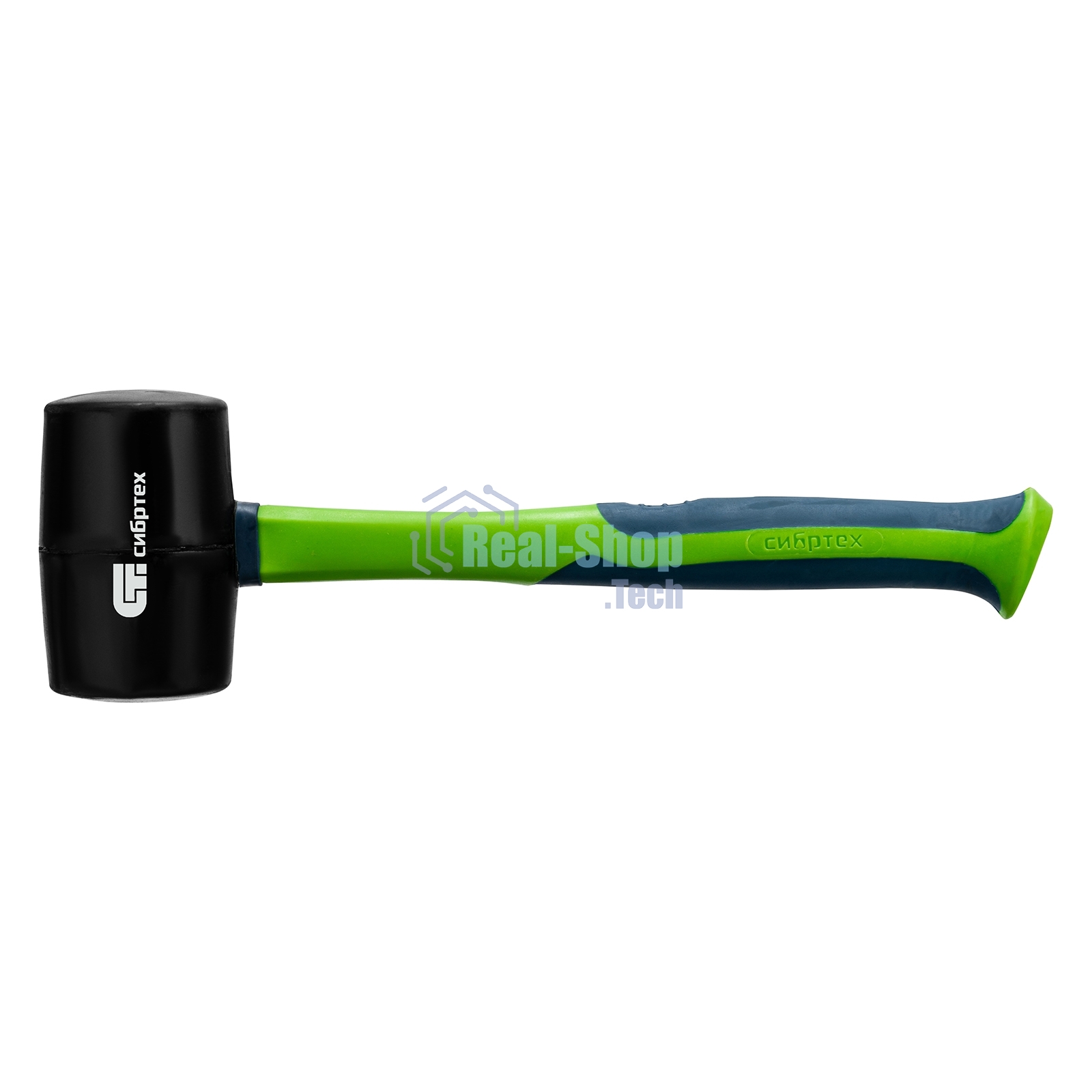 Киянка резиновая Сибртех, 680г., черная резина, фибергласовая рукоятка