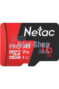Флеш карта NeTac MicroSD card P500 Extreme Pro 16Gb, retail version w/SD adapter