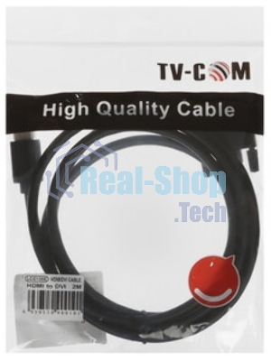 Кабель HDMI to DVI-D (19M -25M) 2м, TV-COM, 2 фильтра LCG135F-2M