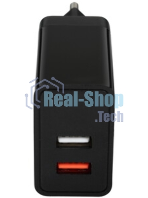 Автомобильное зарядное устройство Qumo Energy light (Charger 0034), 2USB, 2А, черный