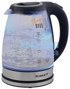 Чайник электрический Scarlett SC-EK27G36 1.8л. 1800Вт черный (корпус: стекло)