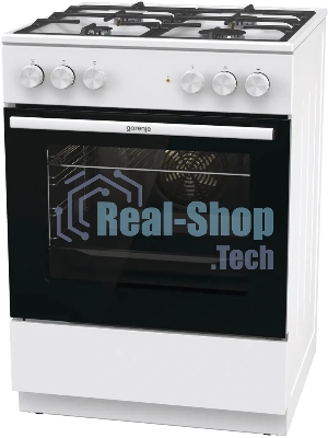 Плита комбинированная Gorenje GK6A40WFFM белый, конфорок 4 шт, духовка 71 л, 60 см x 85 см x 60 см