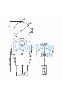 Выключатель клавишный Rexant круглый 12V 20А (3с) ON-OFF зеленый с подсветкой