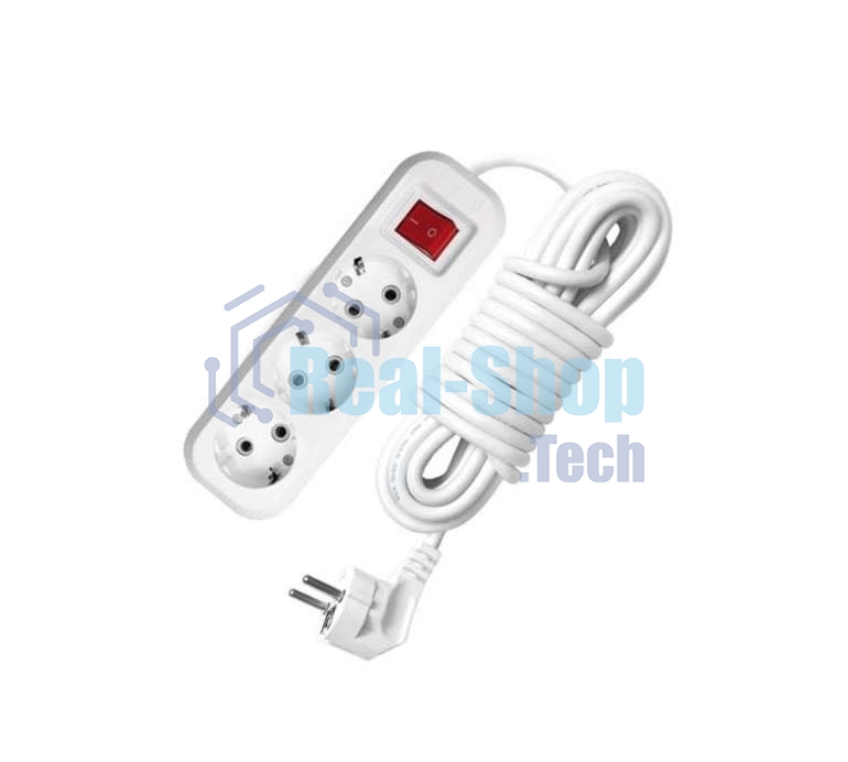 Удлинитель 3х2 м с заземл. 16А IP20 S-303 с выкл. ПВС 3х1 UNIVersal 9634418