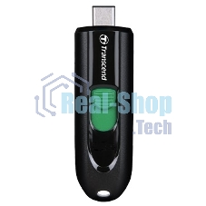 Флешка USB Transcend JetFlash 790С (TS256GJF790C), 256Gb, USB 3.0 Type-C, R/W 90/60, черный/зеленый