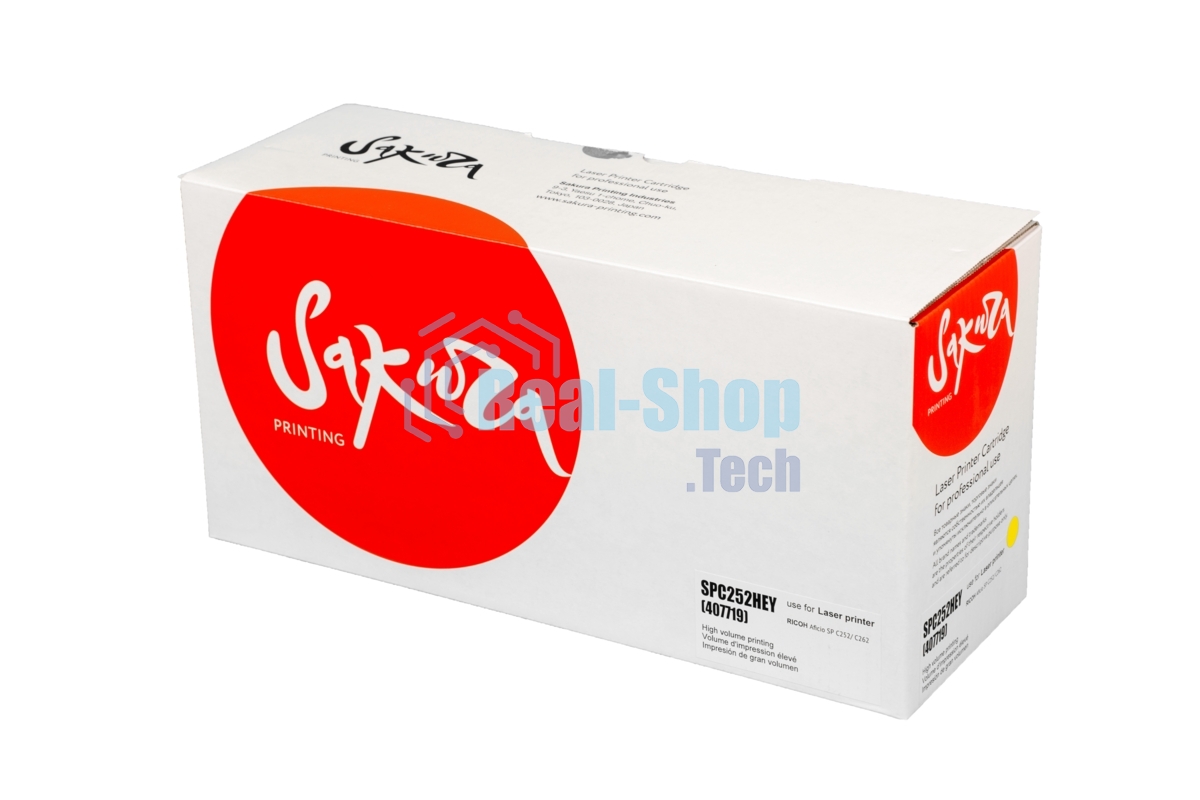 Картридж Sakura SPC252HEY (407719) для Ricoh, желтый, 6000 к.