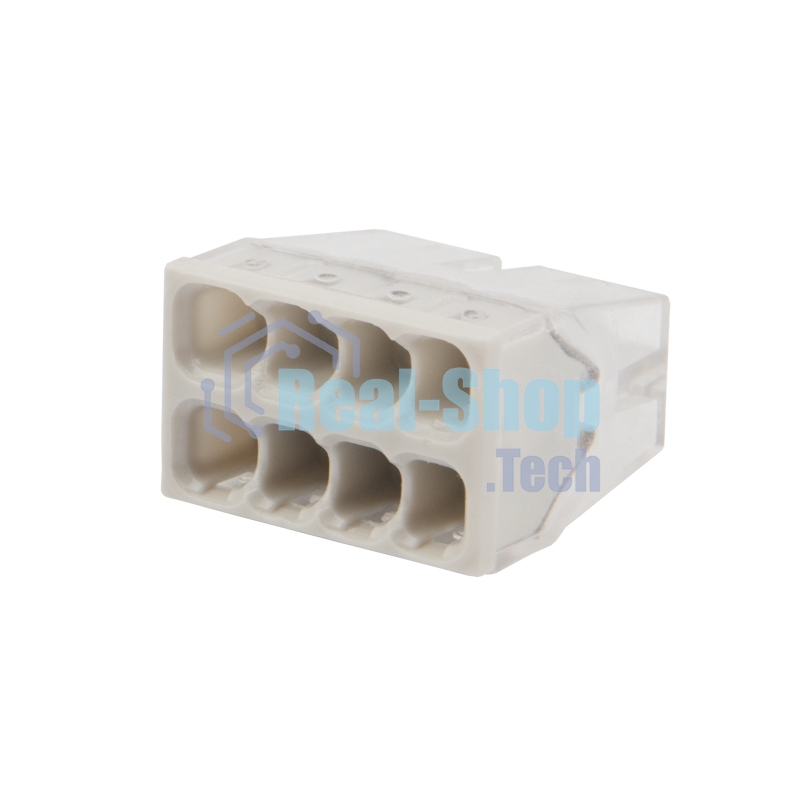 Экспресс-клемма Rexant СМК 2273-208, 8-проводная 0.5-2.5 мм², прозрачная (50 шт./уп.)