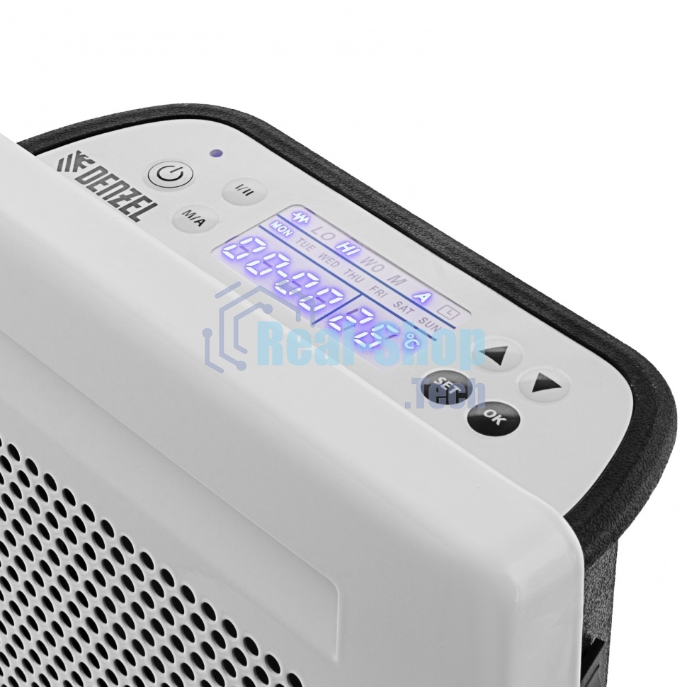 Конвектор гибридный Denzel HybridX-1500 белый, 1500 Вт, 25 м2, термостат, дисплей