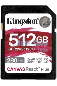 Флеш карта SDXC Kingston SDR2V6/512Gb Canvas React Plus w/o adapter 512Gb