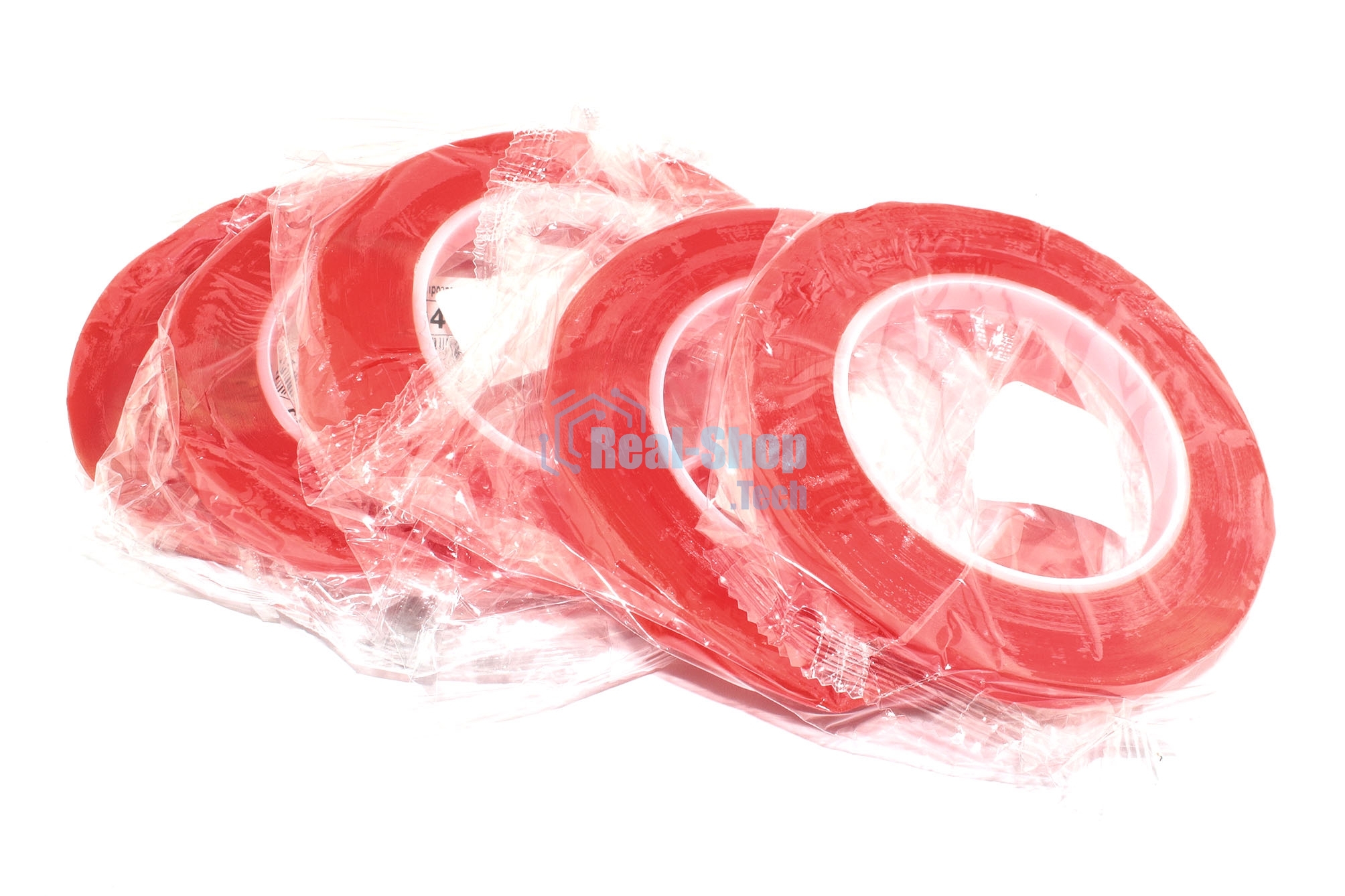 Скотч двусторонний прозрачный 3M с красной защитной лентой ширина 10 мм 25 м 5 шт. 112202