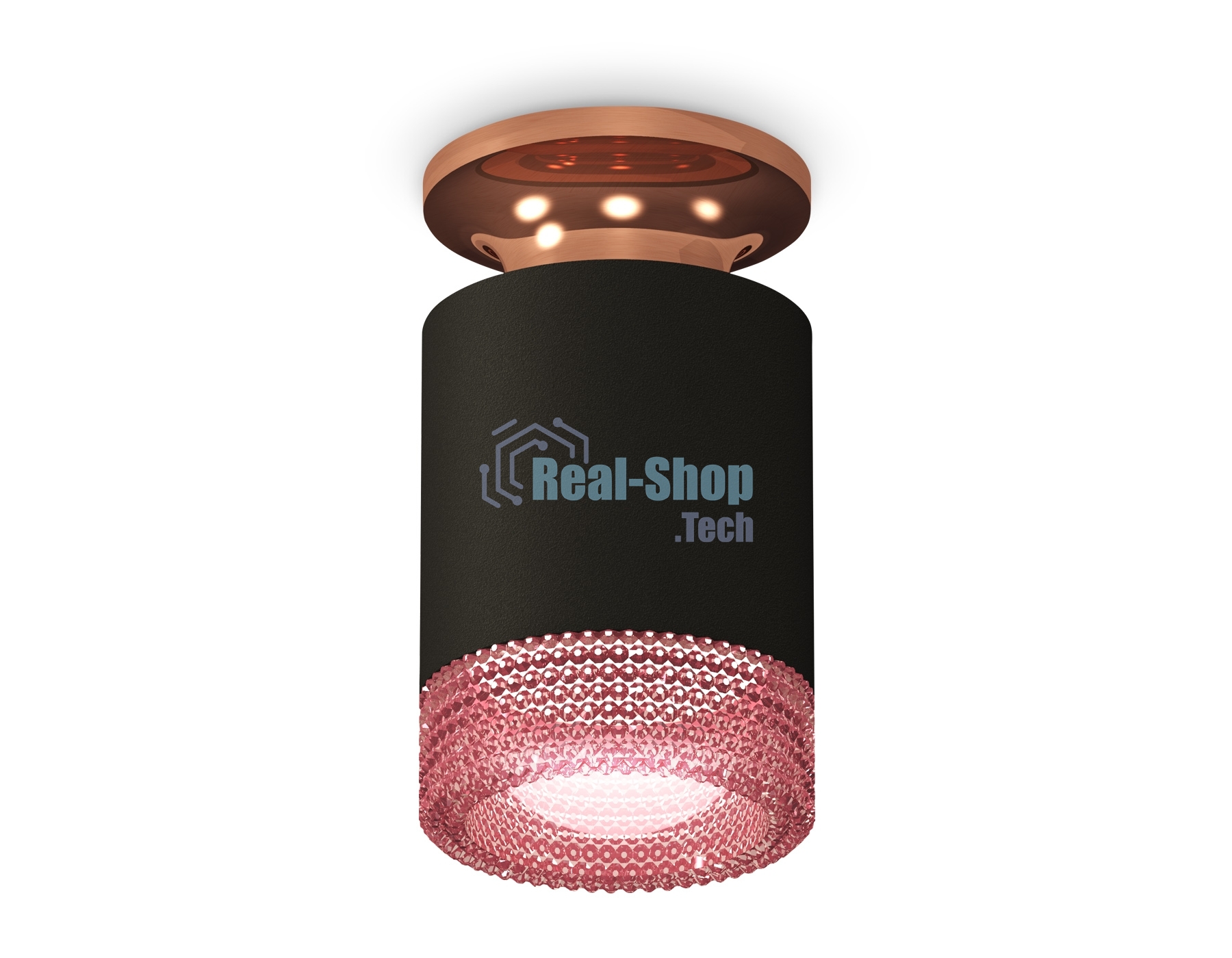 Светильник Ambrella Light XS6302182 SBK/PPG/PI черный песок/золото розовое полированное/розовый MR16 GU5.3