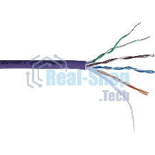 Кабель LANMASTER U/UTP, 4 пары, cat.5e, 350 МГц, LSZH, нг(А)-HF, фиолетовый, 305 м