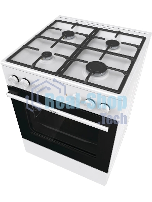 Плита комбинированная Gorenje GK6A40WFFM белый, конфорок 4 шт, духовка 71 л, 60 см x 85 см x 60 см