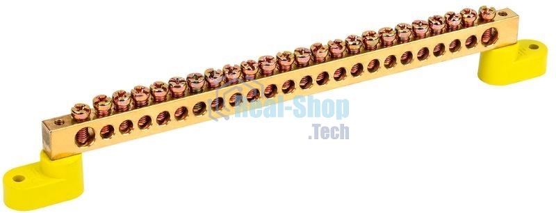 Шина IEK YNN-812-24C2-5 PE земля на двух угловых изол ШНИ-8х12-24-У2-Ж