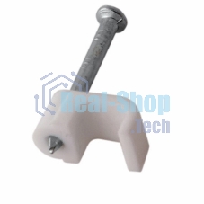 Крепеж кабеля плоский Rexant 4 х 2 мм, белый (упак. 20 шт)