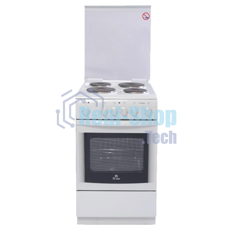 Плита электрическая De Luxe 506004.03Э (кр) белый, конфорок 4 шт, духовка 60 л, 50 см x 85 см x 60 см