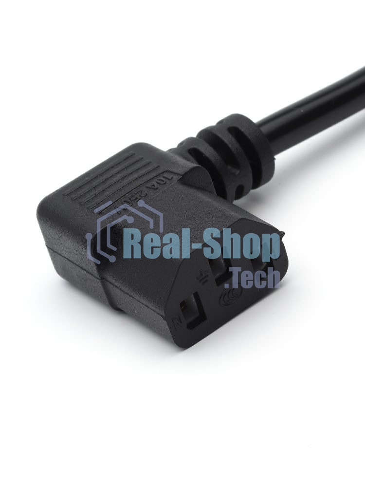 Кабель питания GoPower евровилка-C13 (f) 1.8м ПВХ угловой черный (1/125)