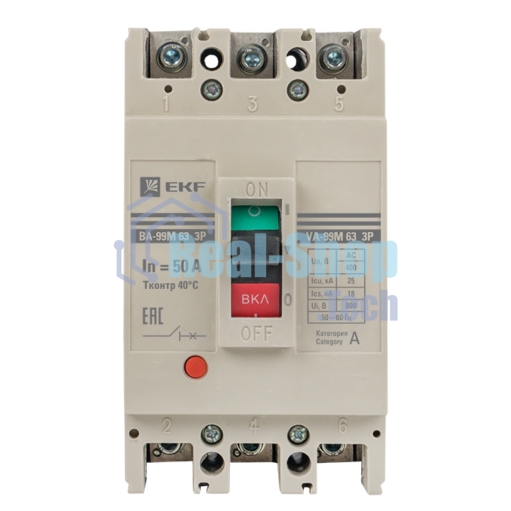 Выключатель автоматический 3п ВА-99М 63/50А Basic EKF mccb99-63-50m
