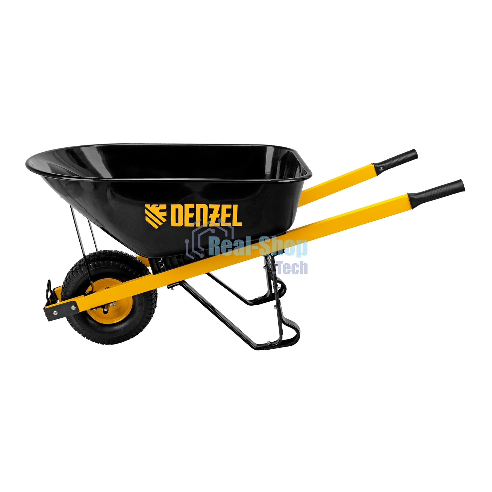 Тачка строительная Denzel усиленная, объем 140 л, 230 кг, колесо 15х6.00-6