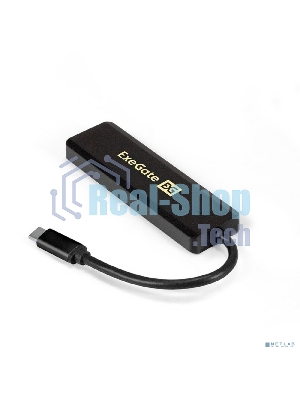 USB-концентратор ExeGate DUB-4CP/1 (кабель-адаптер USB Type C --> 4xUSB3.0, Plug&Play, черный)